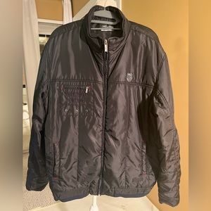 K-SWISS thick nylon mens wet look jacket.